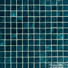 1x1 Opal Blue Green Glass Mosaic Tile