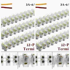 12 Position 30A Dual Row Terminal Strip Screw Terminal Barrier Block