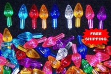 54 Med/Large Ceramic Christmas Tree Twist Flame Lights Bulbs 9 Pretty FREE SHIP