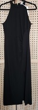 Grace Karin Womens Sheath Dress Blk Ruched Sleeveless Halter Zip Elegant Medium