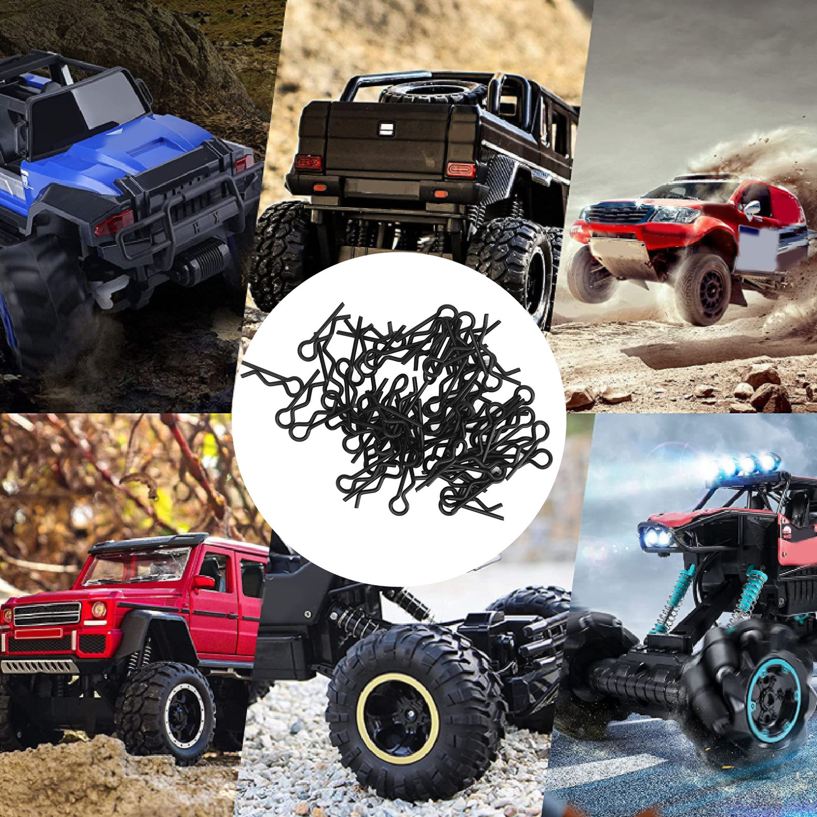 60PCS RC Car Body Clip 17mm Long 1.0mm Dia Easy Removal Installation