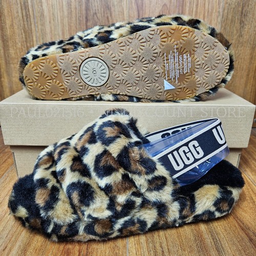 UGG Women's Fluff Yeah Slide Spotty Slippers Sandals ~ NAT ~ Size US 8