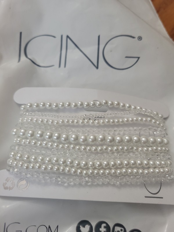 NEW ICING BEAD & RHINESTONE CUFF BRACELET
