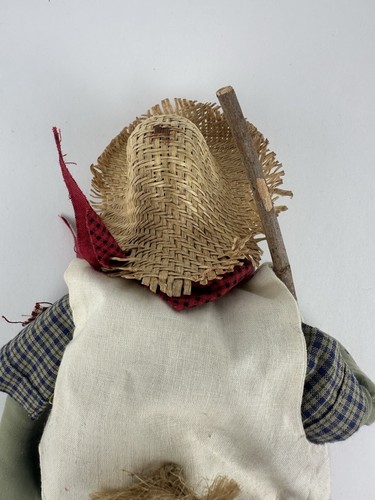 Primitive Folk Art Rare Fabric Cloth Hand Painted 12” Frog Doll Signed - Picture 12 of 17