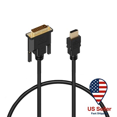 HDMI to DVI Cable Adapter 1080p DVI-D Dual Link to HDMI Converter 3 ft
