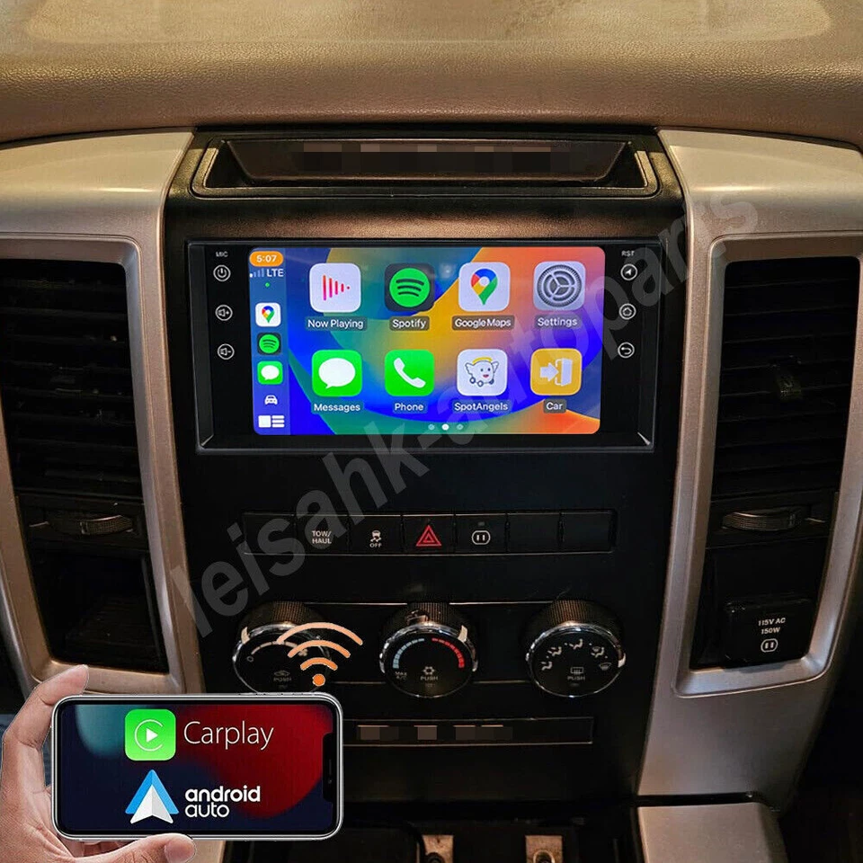 For 2009-2012 RAM 1500 2500 3500 Wifi CarPlay Car Radio GPS Stereo Android 2+32G Foto 3 de 4