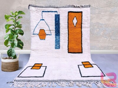 Moroccan Handmade rug ,Beni ourain style Morocco wool Berber Rug, modern rug,