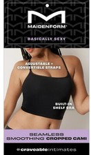 NWT Maidenform sz S Seamless Smoothing Cropped Cami MST002 Black Tank AN16