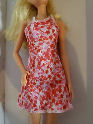 barbie fashionista white dress red flowers Year 2017 Fashionistas Series 10 Inch Doll #81 main image 0