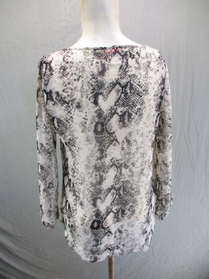 Top Love...ady Talla S Mujer Gris Piel Animal Cuello en V 5BL8 Foto 4 de 4