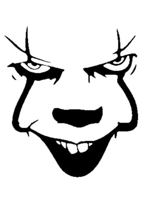 24'' PENNYWISE CLOWN VINYL AUFKLEBER FÜR AUTO, WAND, FENSTER, STEPHEN KING, URALT 