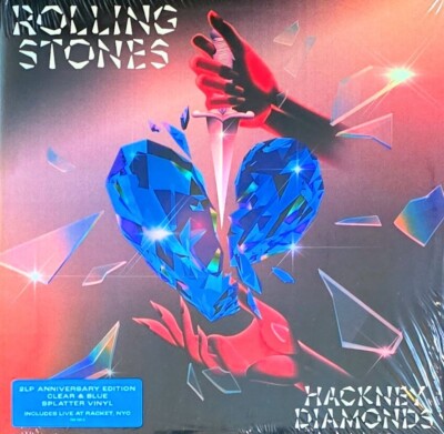 THE ROLLING STONES HACKNEY DIAMONDS - CLEAR/BLUE SPLATTER VINYL 2-LP SET '' NEW''