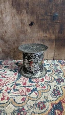 Antique Early Primitive Metal Tin Worn Toleware Ink Sander 2.5"