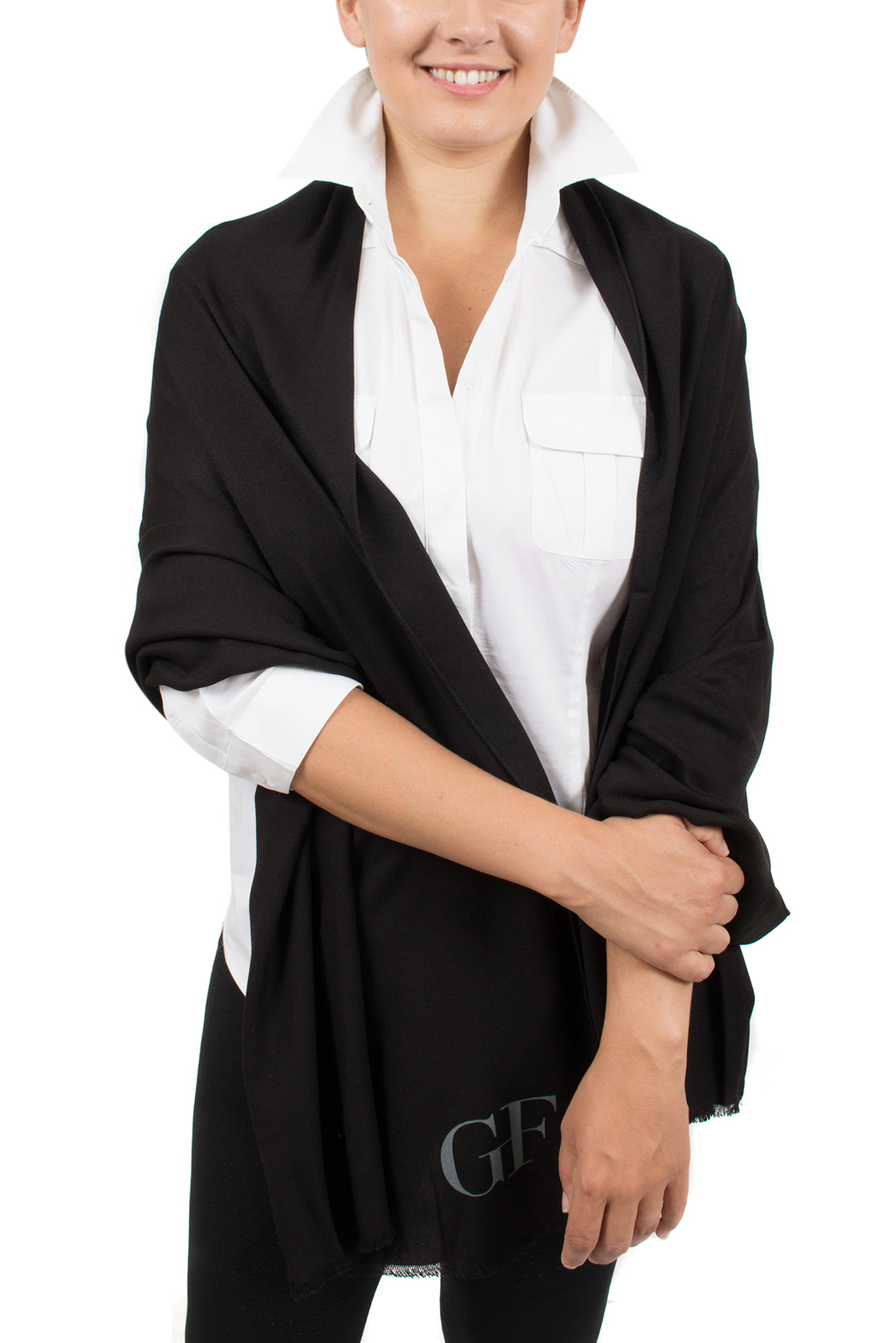 Черный шарф из пашмины от Джанфранко Ферре 6990₽