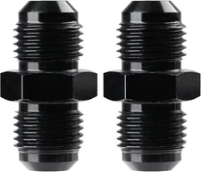 6AN to 6AN Male Flare Coupler Union Straight Fuel Hose Fitting Black (2PCS)