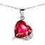 thumbnail 2 - Created Red Ruby Pendant Necklace Earring Set 925 Sterling Silver with 18” Chain