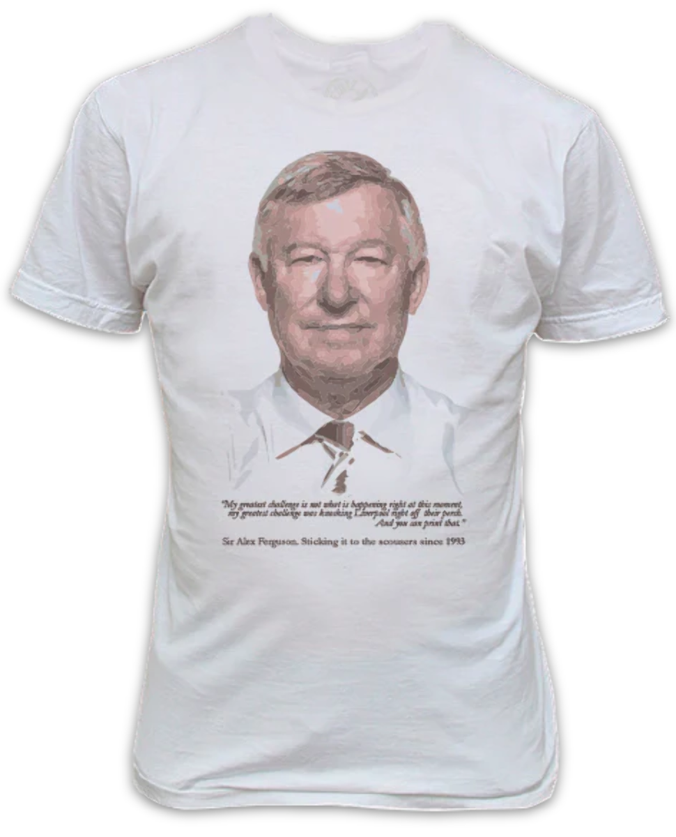 Alex Ferguson Sticking it to Liverpool Fans White T-Shirt Man