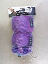 Bosoner Kids/Youth Knee Elbow Wrist Pads Purple Protective Gear Medium 6-15 Year