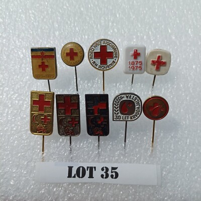 Vintage Red Cross Crest Blood Donor Pin Ex-Yugoslavia Slovenia Pin 10/1 LOT 35