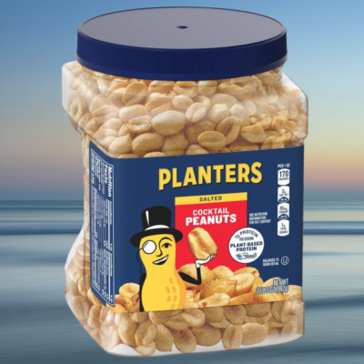 Planters Salted Cocktail Peanuts 35 Oz. Resealable Jar - Heart Healthy Salt  