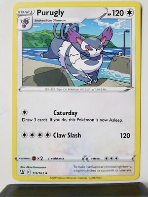 battle styles pokemon card prices Purugly 116/163 Near Mint - B1G1F Battle Styles Pokemon Card $2 Combined  Ship