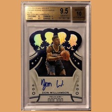2019-20 Panini Crown Royale Zion Williamson /75 Auto RC BGS 9.5 (2) 10 Subs 💥