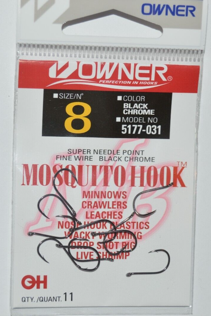 owner bass drop shot wacky minnow mosquito nose hook 5177