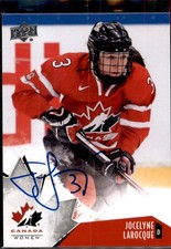 Jocelyne Larocque Signed 2015 Upper Deck Canada Card PWHL Toronto Sceptres