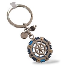 Men's Keychain with Rudder and Sardinian Amulet On Coccu - PNKT Steel