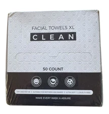 Clean Facial Towels XL 100% Biodegradable Biobased Face Towel - Disposable