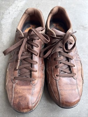 Skechers Men s Size 9.0 Relaxed Step Brown Leather Lace Up Casual Oxford Shoes