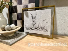 Bunny Sketch Easter Wall Decor, 10 in x 12 in, by My Texas House Hanging Decor