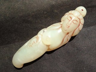 Nice Chinese Nephrite Jade Hand Carved Woman Pendant VV101