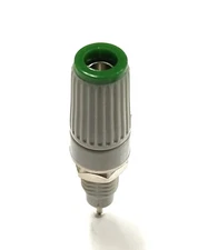 T-45-G, Sato Parts Grey with Green Tip Female Banana & Wire Binding Post