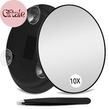 10X Magnifying Mirror with 3 Suction Cups, Large 6Inch round Travel Makeup Mirro