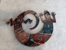 14 IN LIZARD / GECKO METAL WALL SCULPTURE GARDEN ART TROPICAL BEACH DECOR