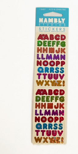 3 Packs HAMBLY Prismatic Sparkly Bubble Alphabet Stickers 90s Y2K SEALED NOS - Picture 1 of 3