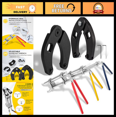 3 Pack Hydraulic Seal Installer Tools, Adjustable Gland Nut & Universal Wrench S