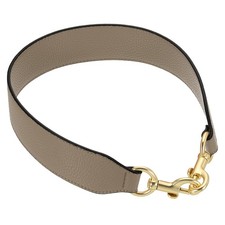 22.83" PU Leather Short Bag Strap with Clasp Dark Khaki Light Gold Buckle