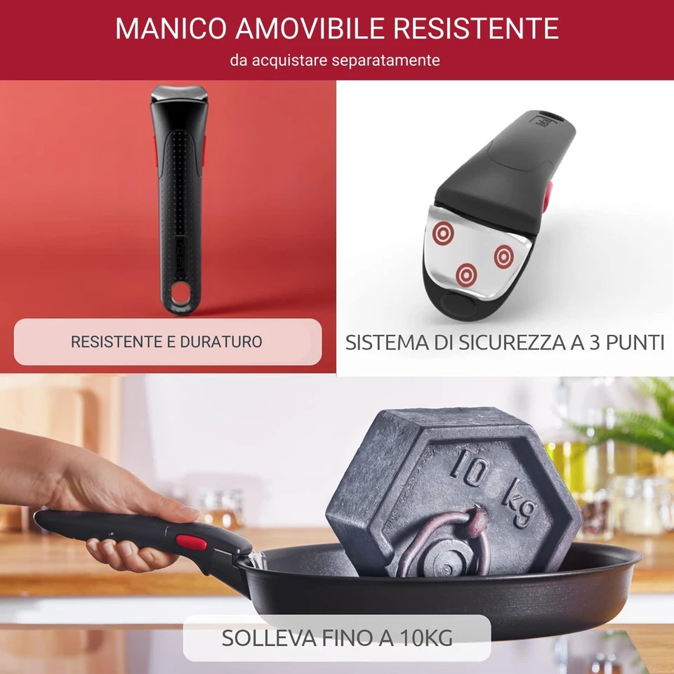 Ingenio Essential plus Wok Ø 28 Cm, Pentola Wok Antiaderente in Alluminio per Ga - Immagine 3 di 4