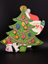 Vintage Christmas Tree with Santa Ambassador Cardboard Cut Out Decoration