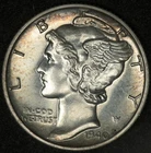 1940 PROOF MERCURY DIME FLASHY & LIGHT COLOR TONED