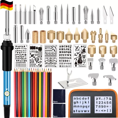 MARKENLOS 76PCS Lötset Brandmalkolben Einstellbare Temperatur Brandmalerei Lötkolben Set