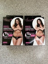 Lot 2 Secrets Remote Control Vibrating Black Pink Panty Plus Size Bullet Vibe