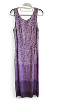 Joseph Ribkoff Maxi Wrap Dress Long Purple Floral Ombre Size 8 Vintage