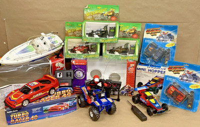 Vintage Lot RC Remote Control Vehicles Nikko Boat RadioShack Racer Hoppers &More