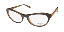 NEW VERA WANG LUXE AMARA EYEGLASSES WOMENS OVAL FULL-RIM ITALY PLASTIC 52-17-135