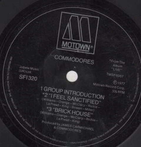 Commodores Live 7" Vinyl UK Motown 1977 Promo Flexi Mit Gruppen Einführung