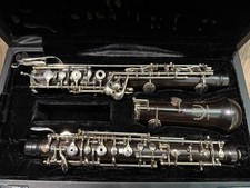 Pre-owned Josef Oboe full-auto silver-plated keys hard case leather bag