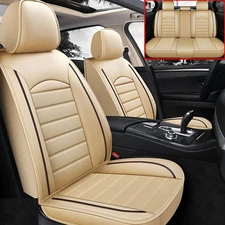 For Jeep Grand Cherokee Leather Car Full Seat Cover Front Rear Protector Beige